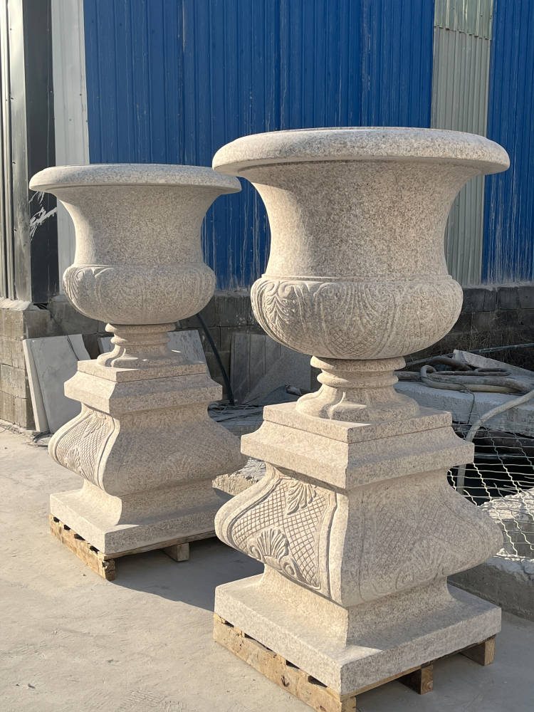 石雕材质,吩  花钵 复古欧式花盆石雕石雕花钵陶艺