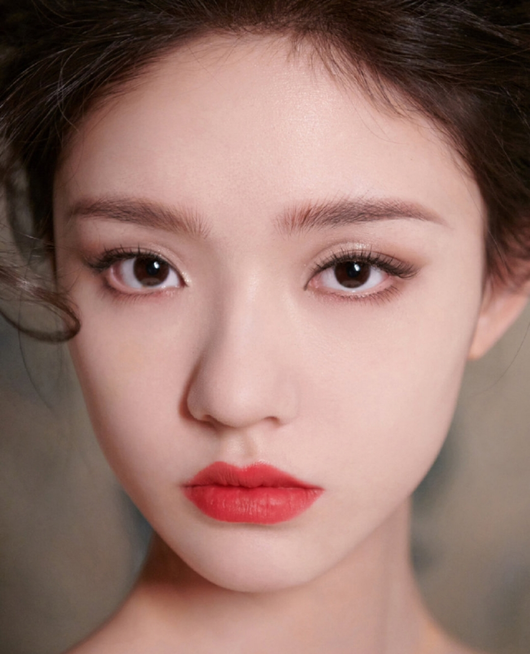 林允有自己独特的美,就像这个年轻的女孩,她的瓜子脸和大眼睛让人印象