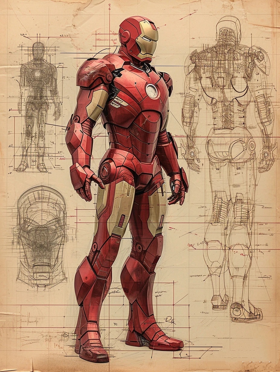 跨年创作挑战赛#偶然获得钢铁侠的设计稿图,好了,该去研究研究怎么造