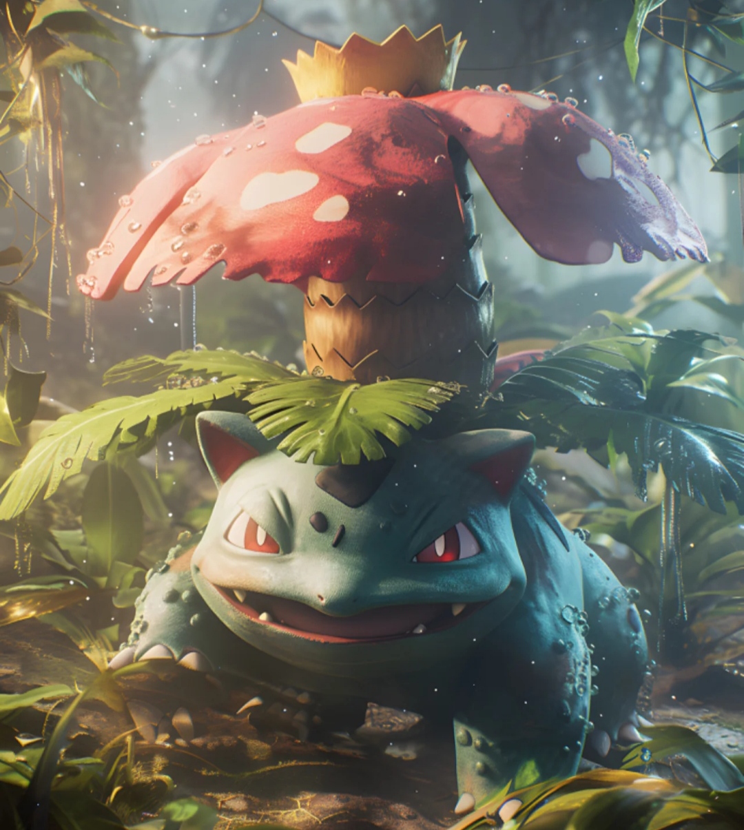 还原真实的宝可梦,要是森林里真的能出现妙蛙种子,妙蛙草和妙蛙花,那