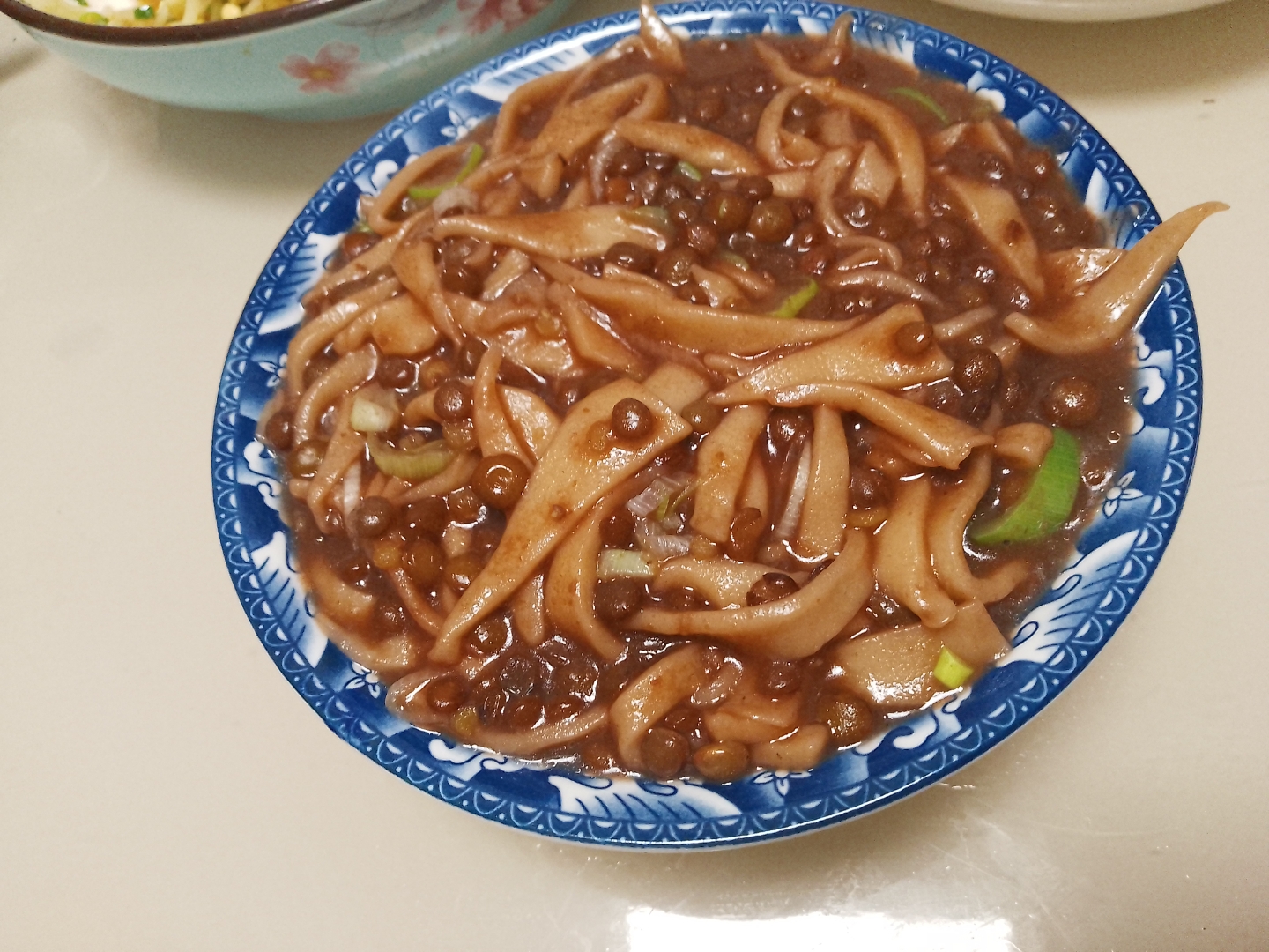 灰豆饭 又名扁豆面,属甘肃省白银市地方传统面食