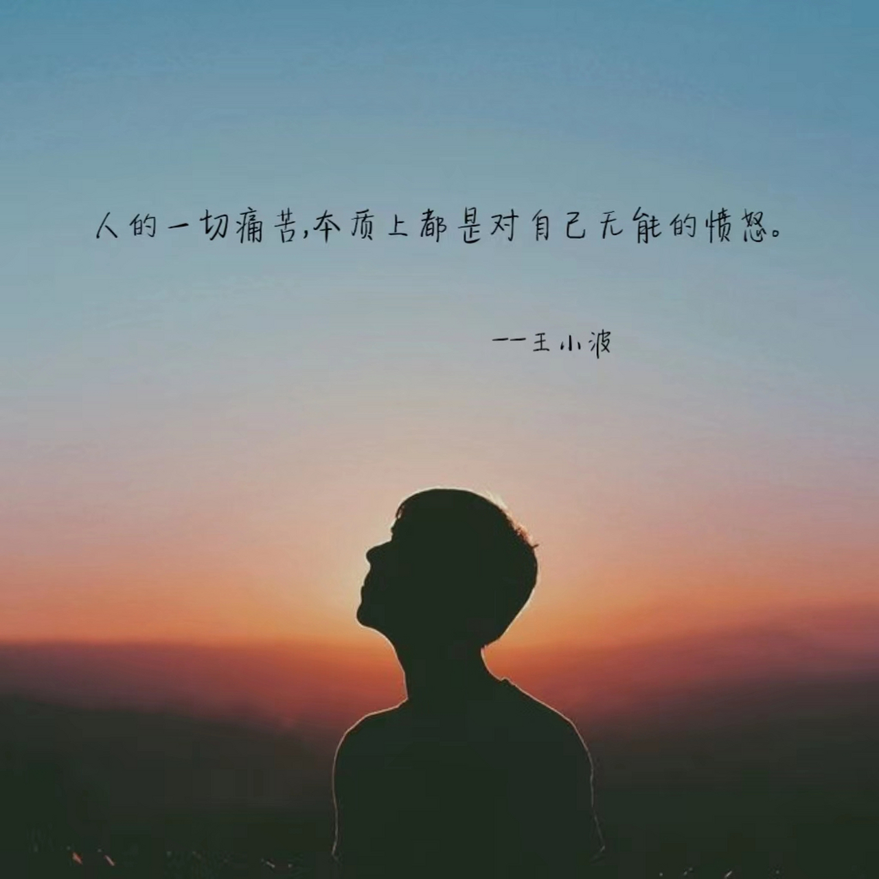 人的一切痛苦,本质上都是对自己无能的愤怒.