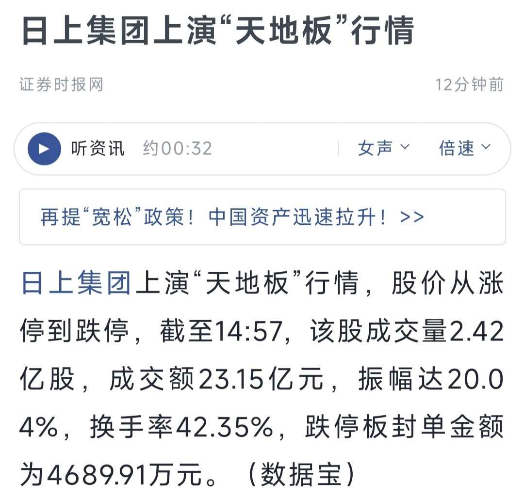 日上集团股票行情走势财经须知
