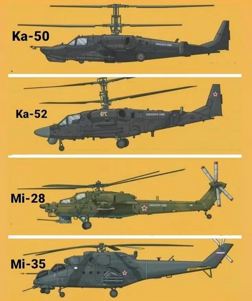 苏/俄经典直升机对比#军事武器