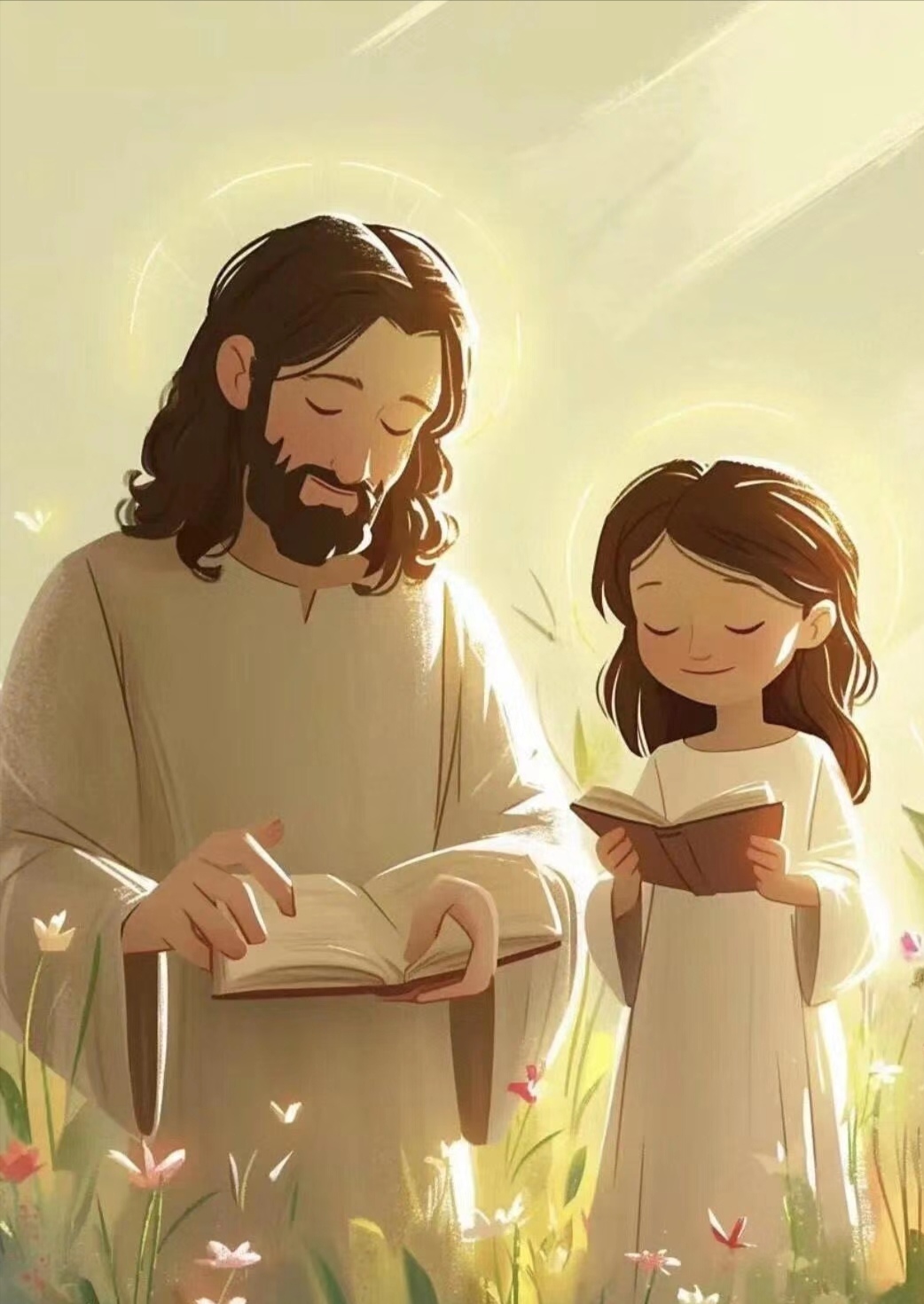 手捧圣经动漫图片温柔基督耶稣抱抱我图片敬畏耶和华卡通图片软弱的我