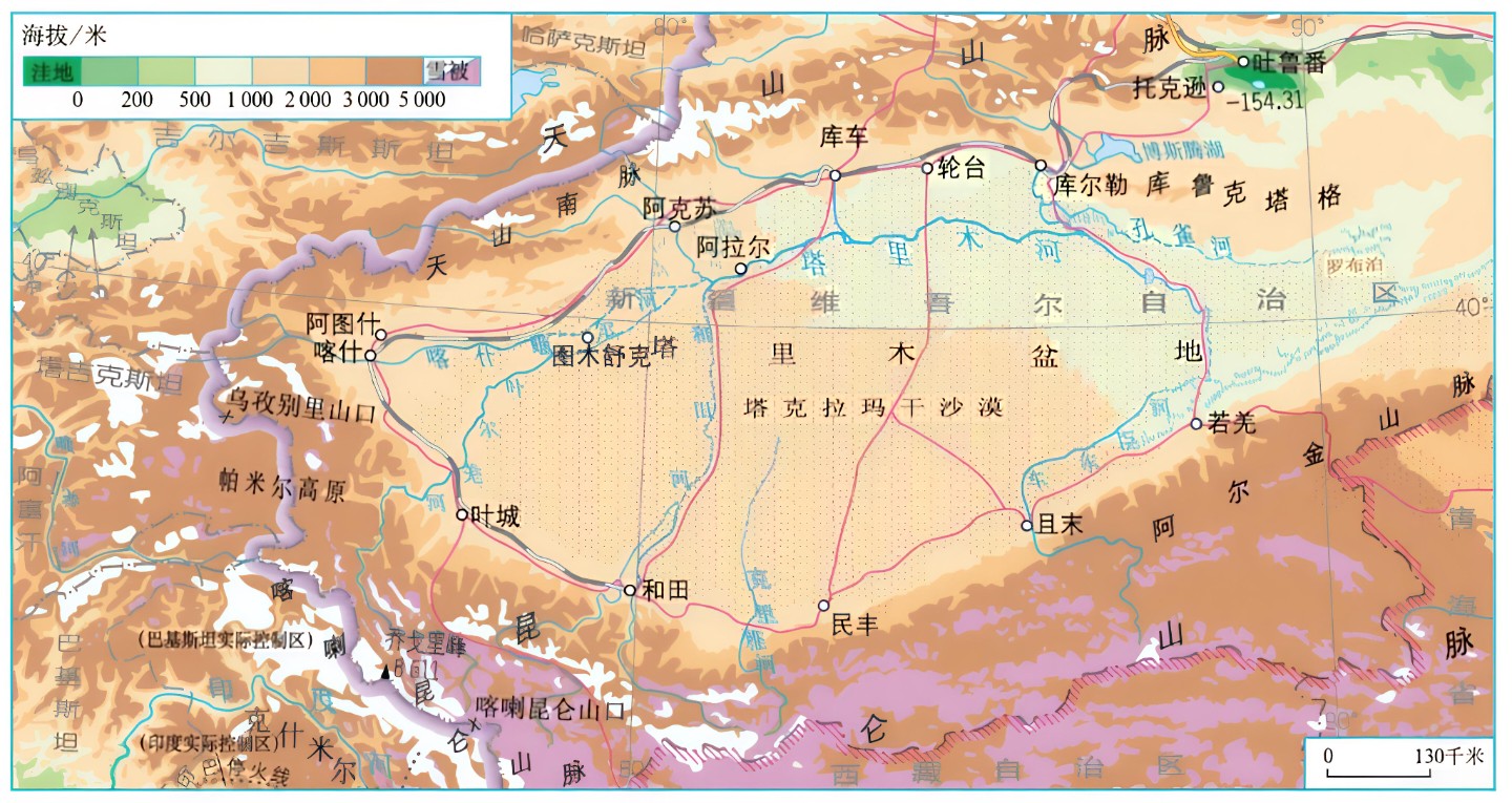 塔里木盆地高清地图