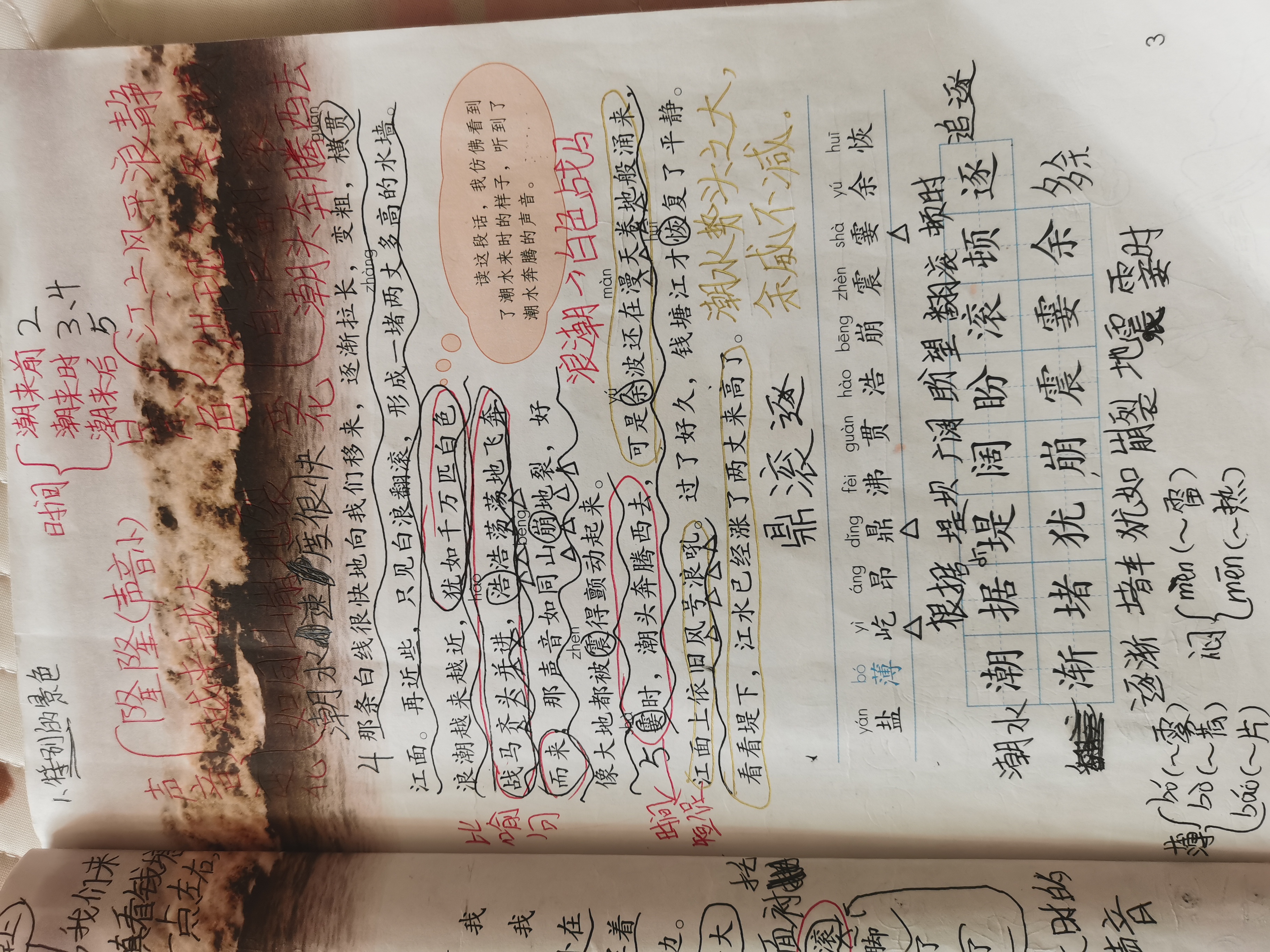 四上第一课观潮笔记