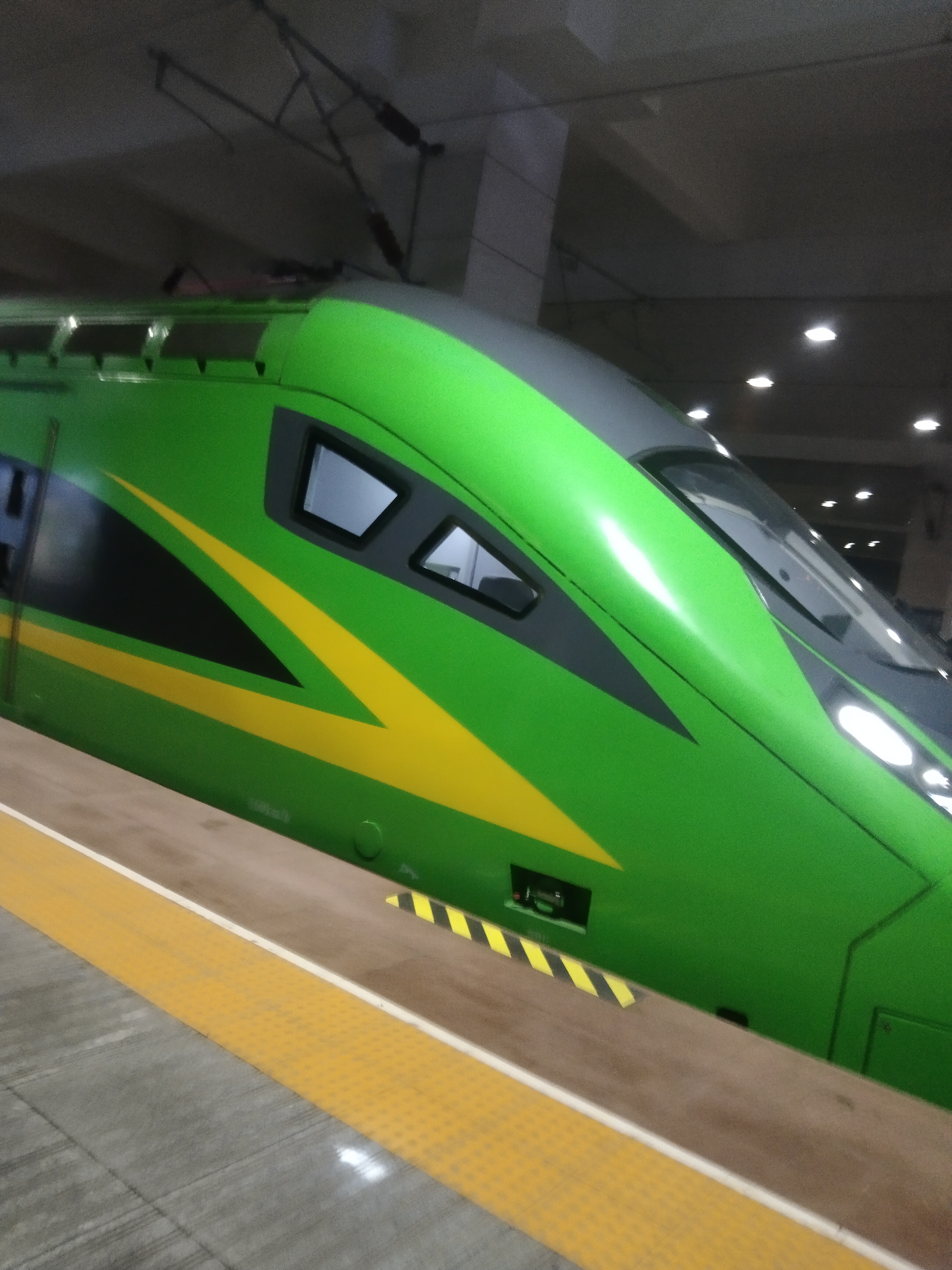 绿皮高铁,速度与科技的象征,打卡留念.