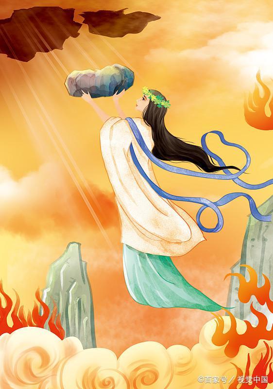 盘古开天辟地以后,天上有了太阳,月亮和星星,地上有