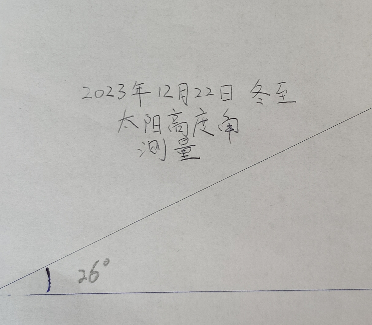 2023-12-22冬至北京太阳高度角约26度