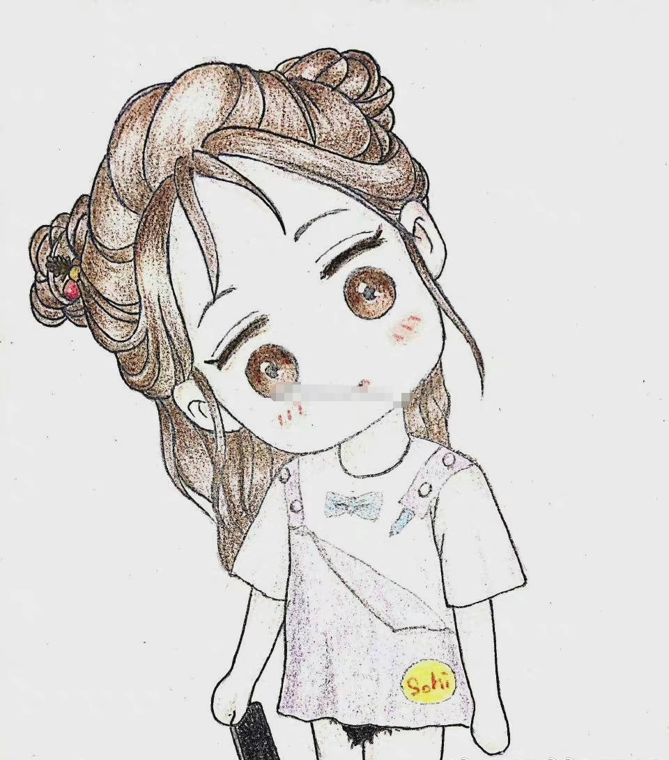 袁冰妍的歪头杀太有魅力了,这位粉丝画的小像也get到了精髓