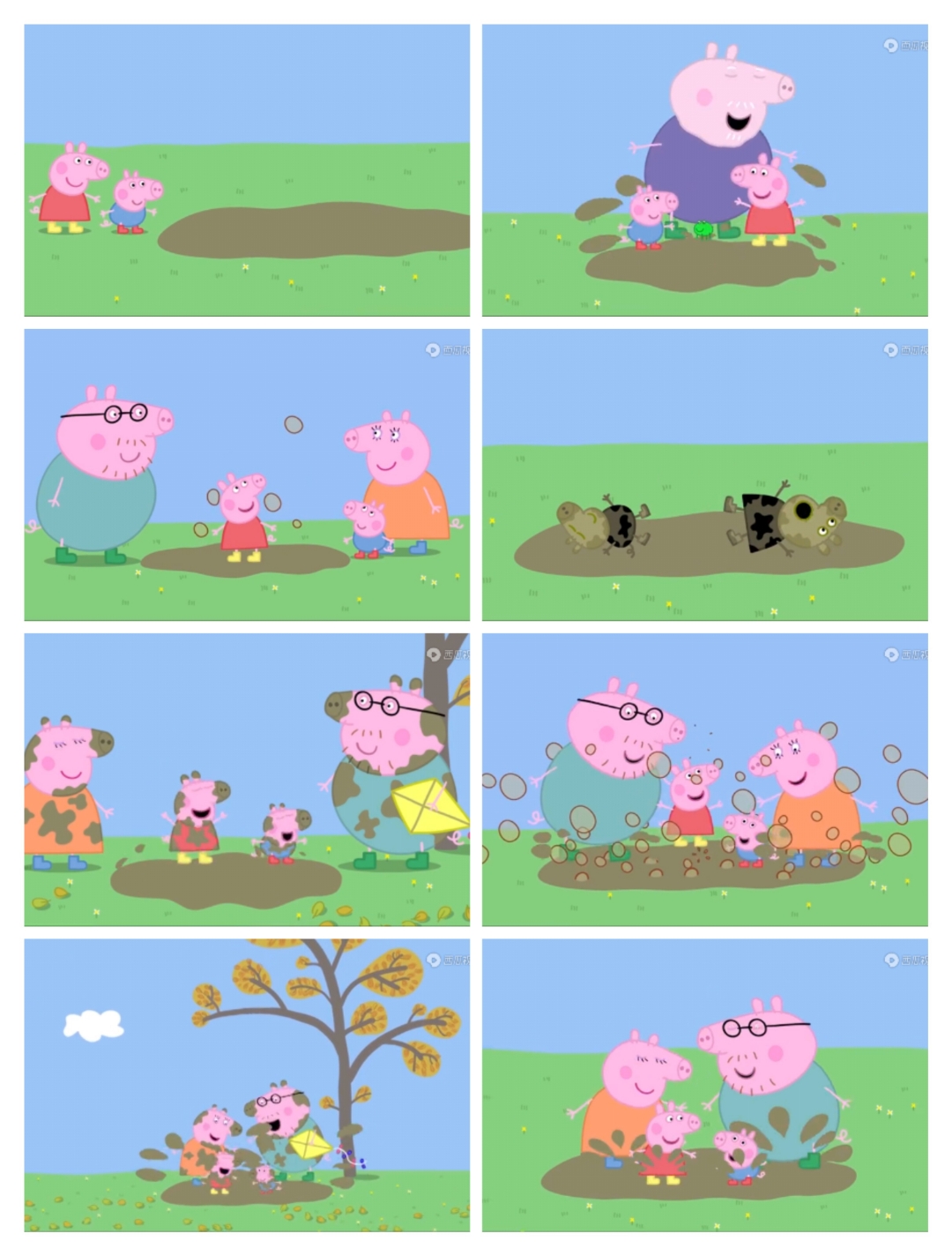 8张小猪佩奇跳泥坑图片
