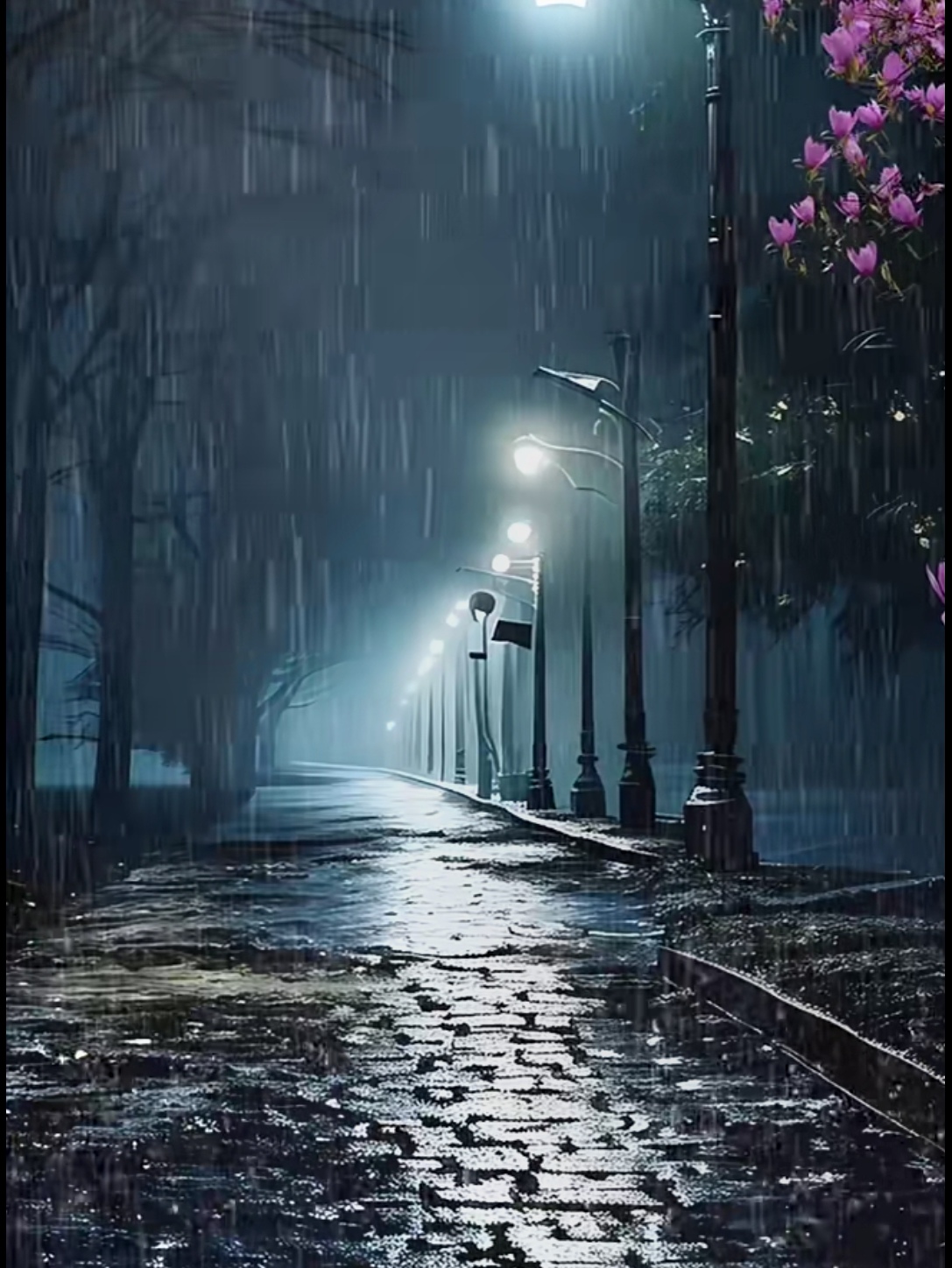 我在这雨夜中沉醉听雨滴诉说心随雨声飘荡远方