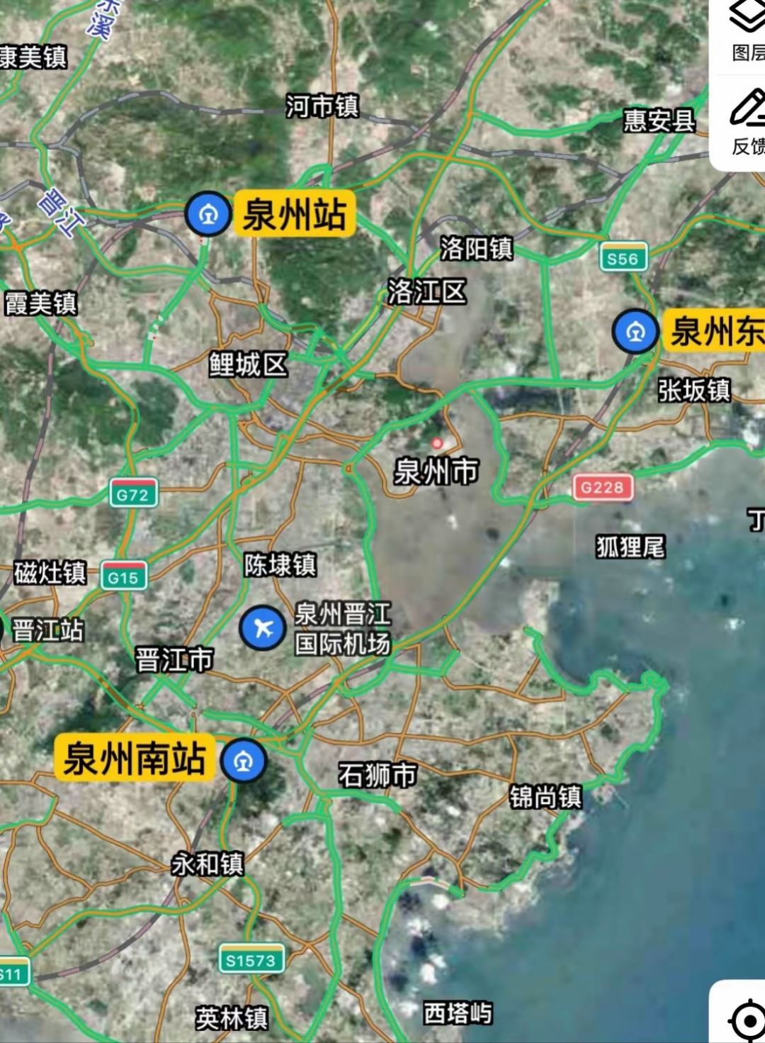 而泉州南站在晋江,泉州东站在惠安,两个车站都为福厦高铁中间站且去
