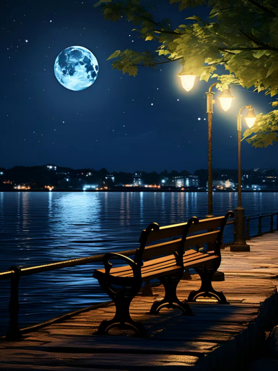 在这个明亮的月夜,我独自坐在窗前,看着月亮的光芒撒在地面上,照亮了