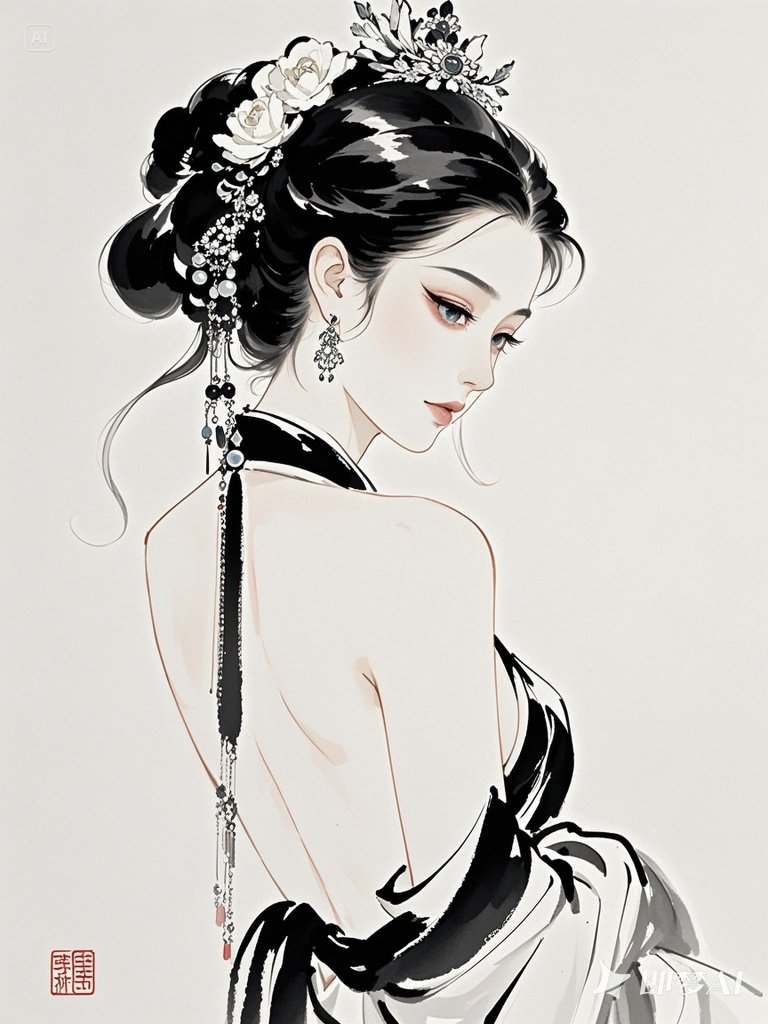 美女# 这幅画中的女子,温婉端庄,仿佛从古风画卷中走出,让人不禁想