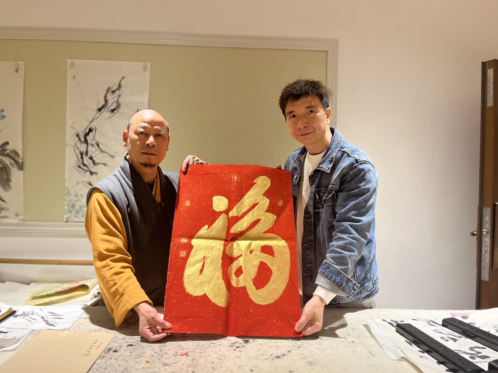 释传智法师以墨宝《福》传递智慧,广结善缘,成就无量功德.