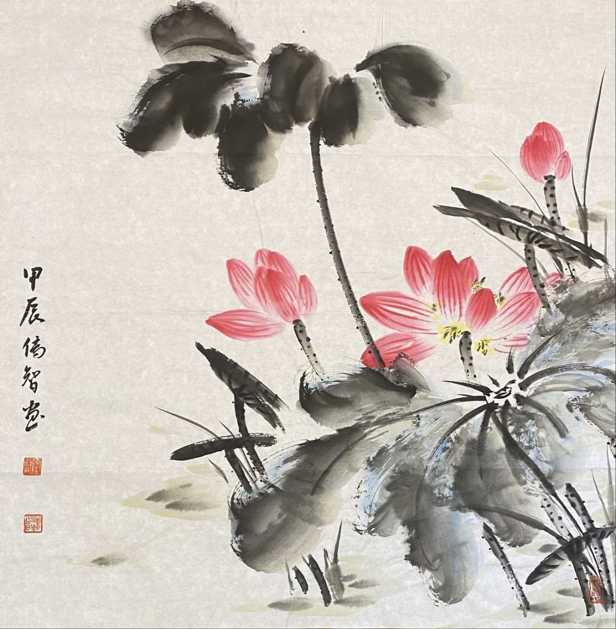 荷韵觉性:释传智法师国画荷花 #见微禅苑# #国画# #名家书画# #画画