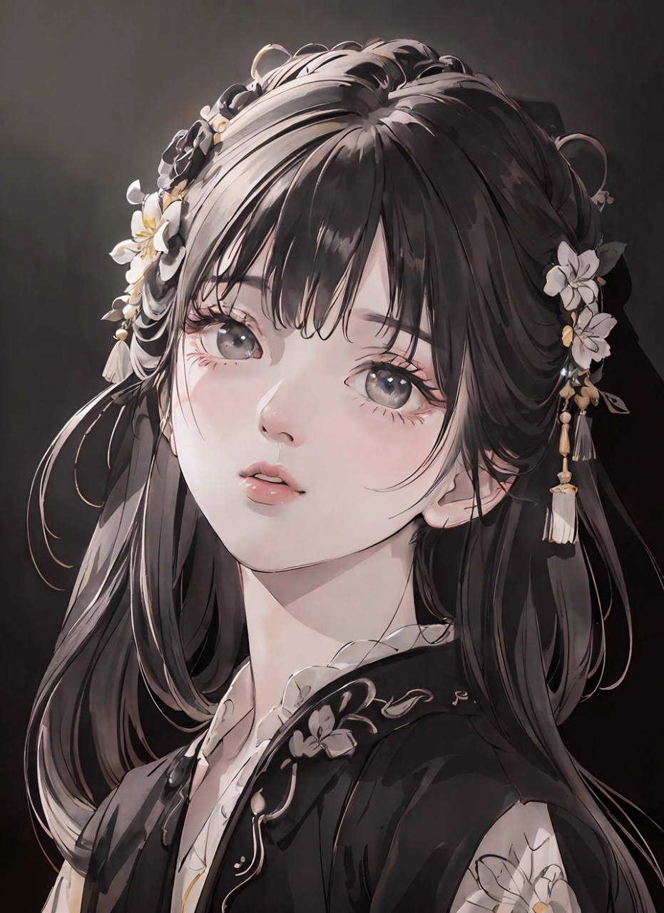 ai水墨风格的少女