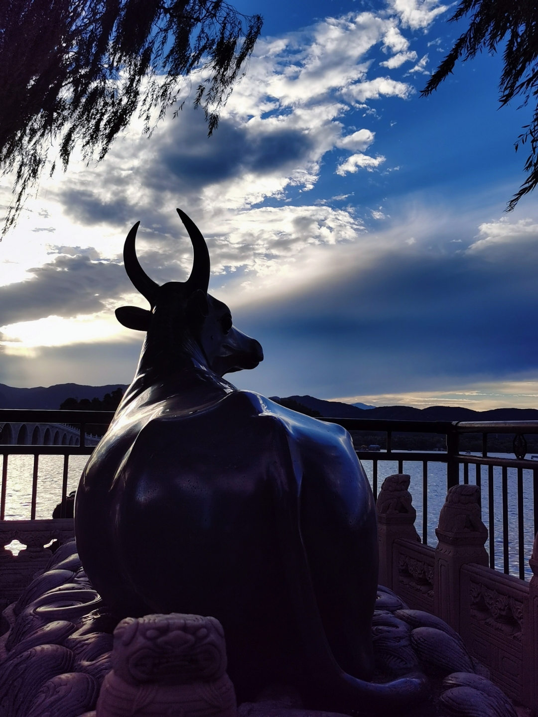 颐和园"卧"了249年的铜牛(北京景色)  在颐和园昆明湖的东堤岸边,十七