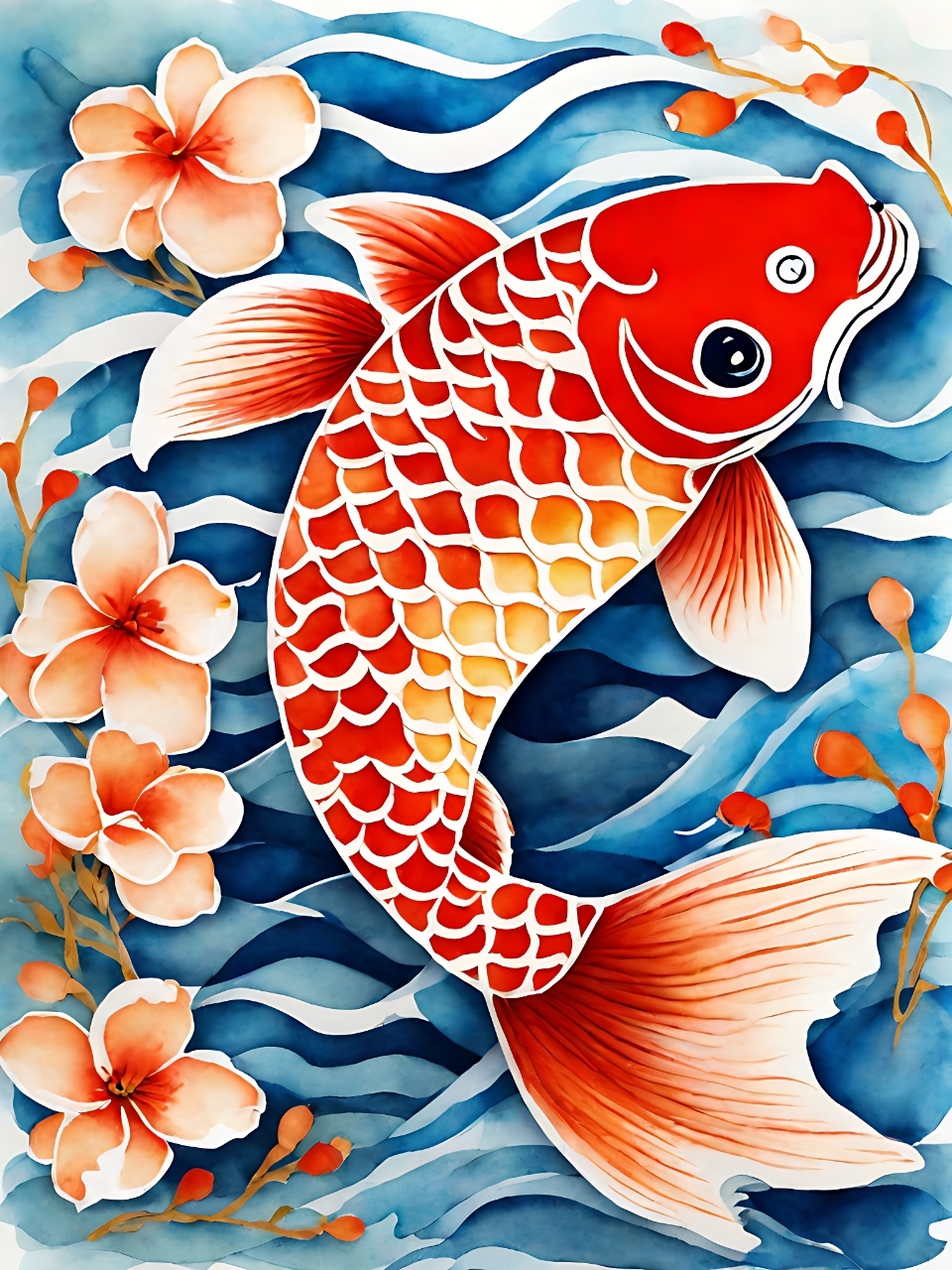 鲤鱼跃龙门,新年好运连连