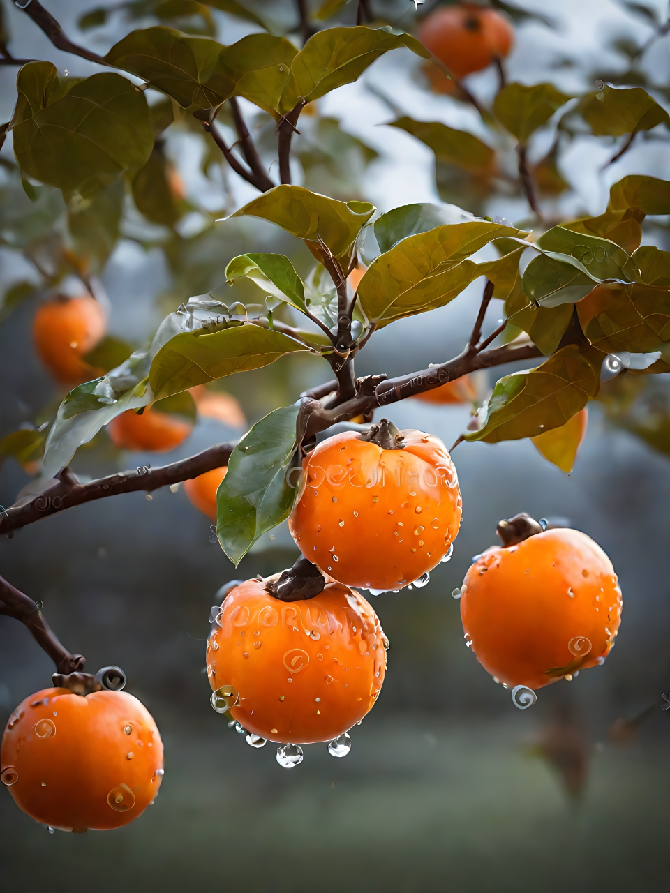 雪中红果,晶莹剔透.