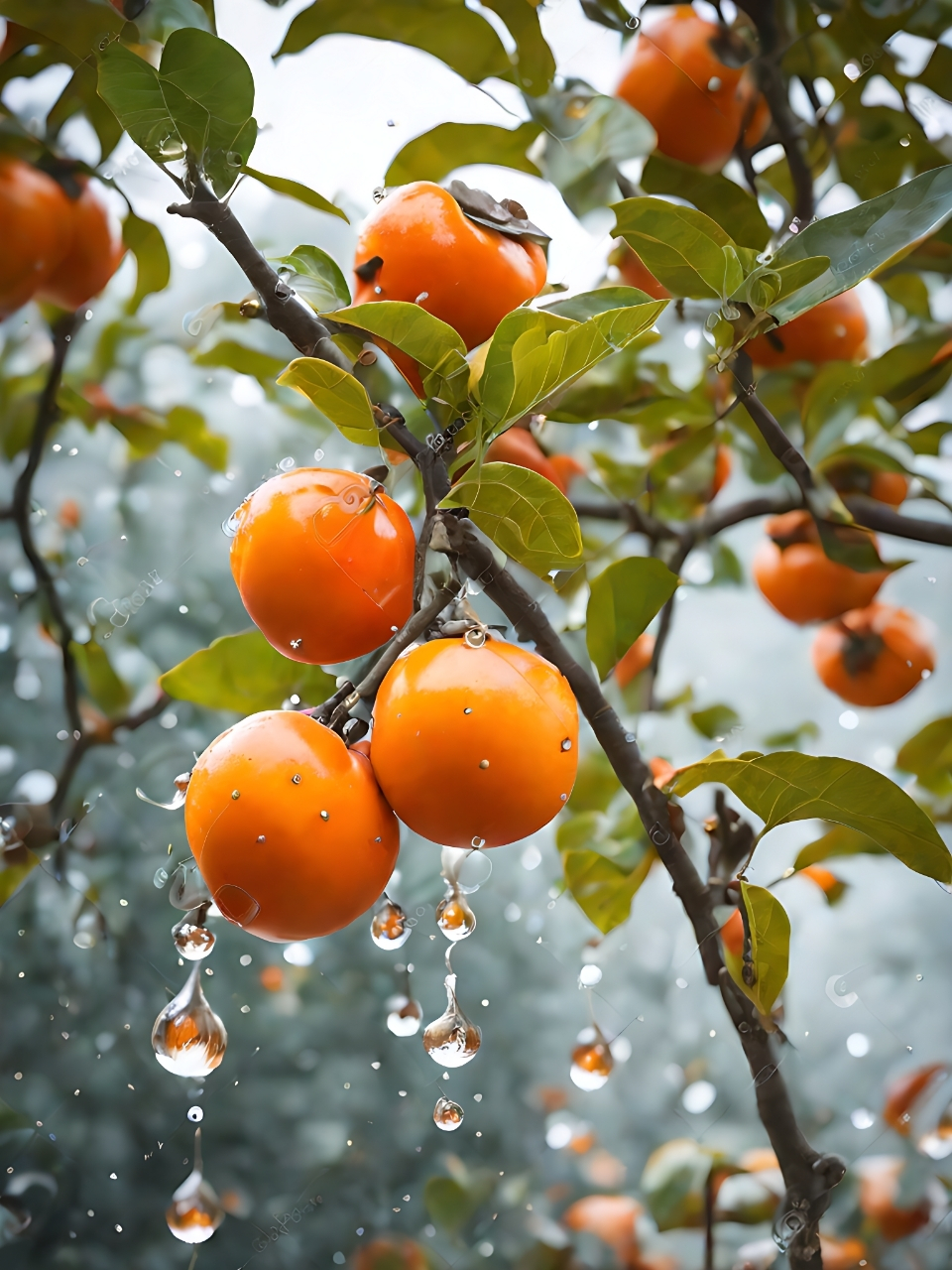 雪中红果,晶莹剔透.