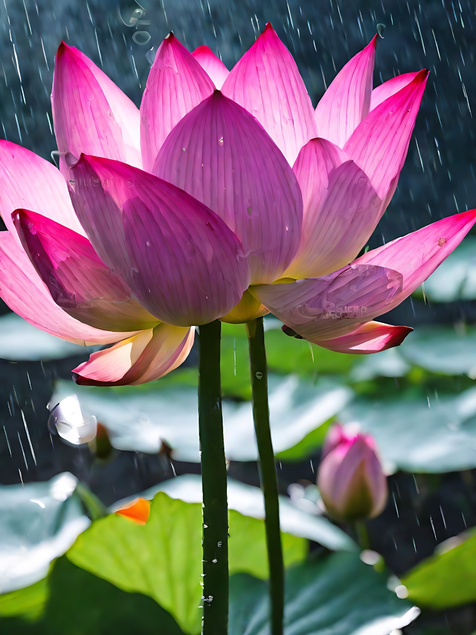 荷叶上的露珠与莲花的私语:一次与自然的亲密接触 95  94 清晨,当