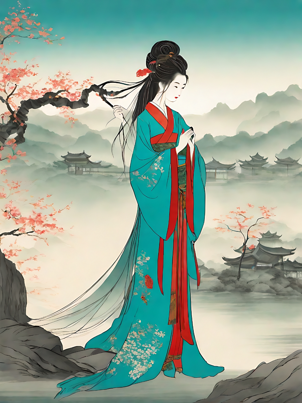 仿佛穿越时空,与古代美人共舞.心情如水墨画般,淡雅又深沉