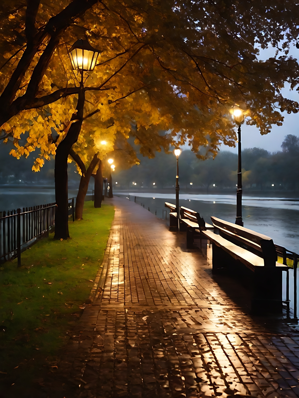 夜晚的小路真的太有韵味了!