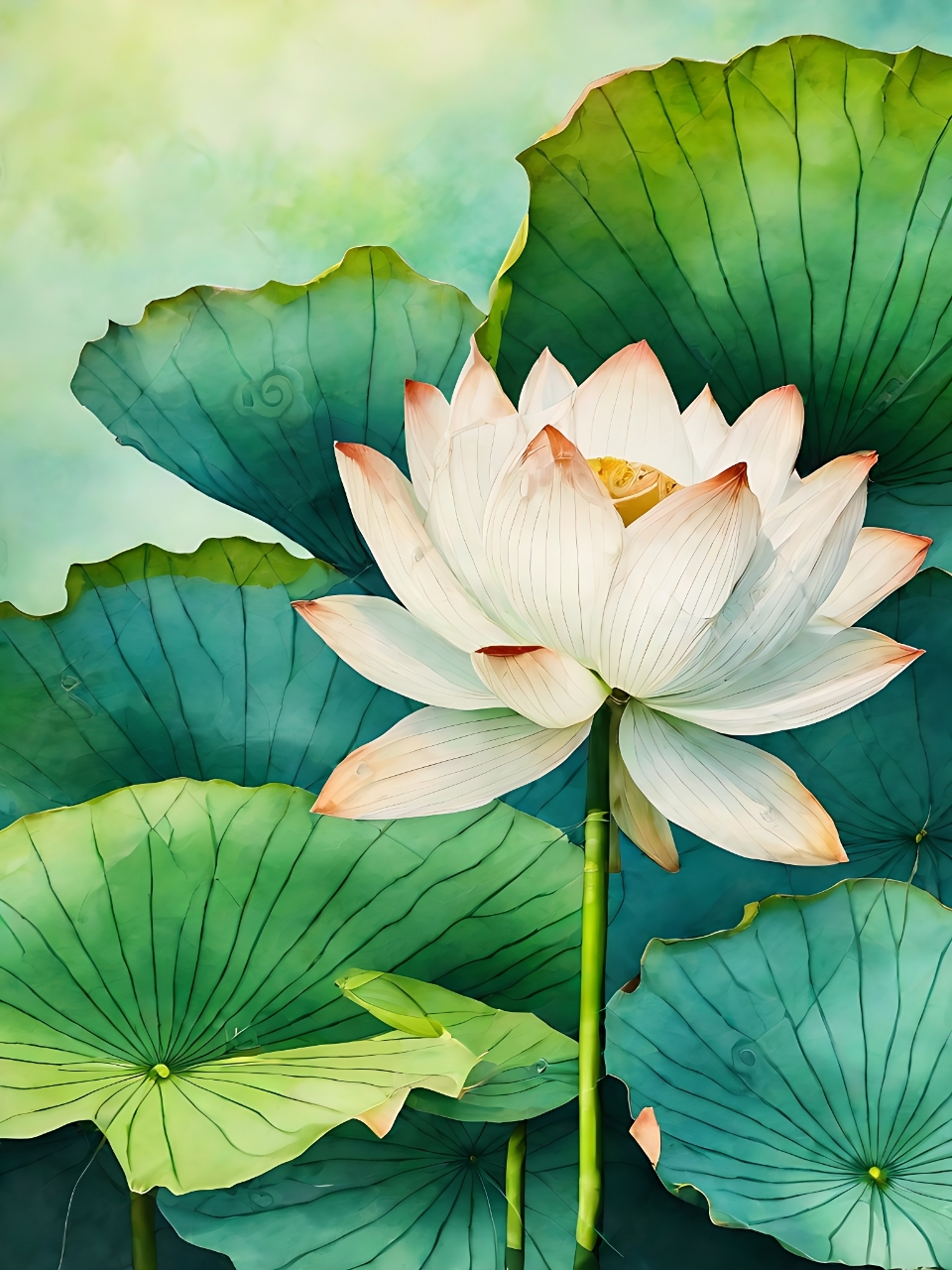 荷叶荷花映碧空,清香袅袅绕芳丛.