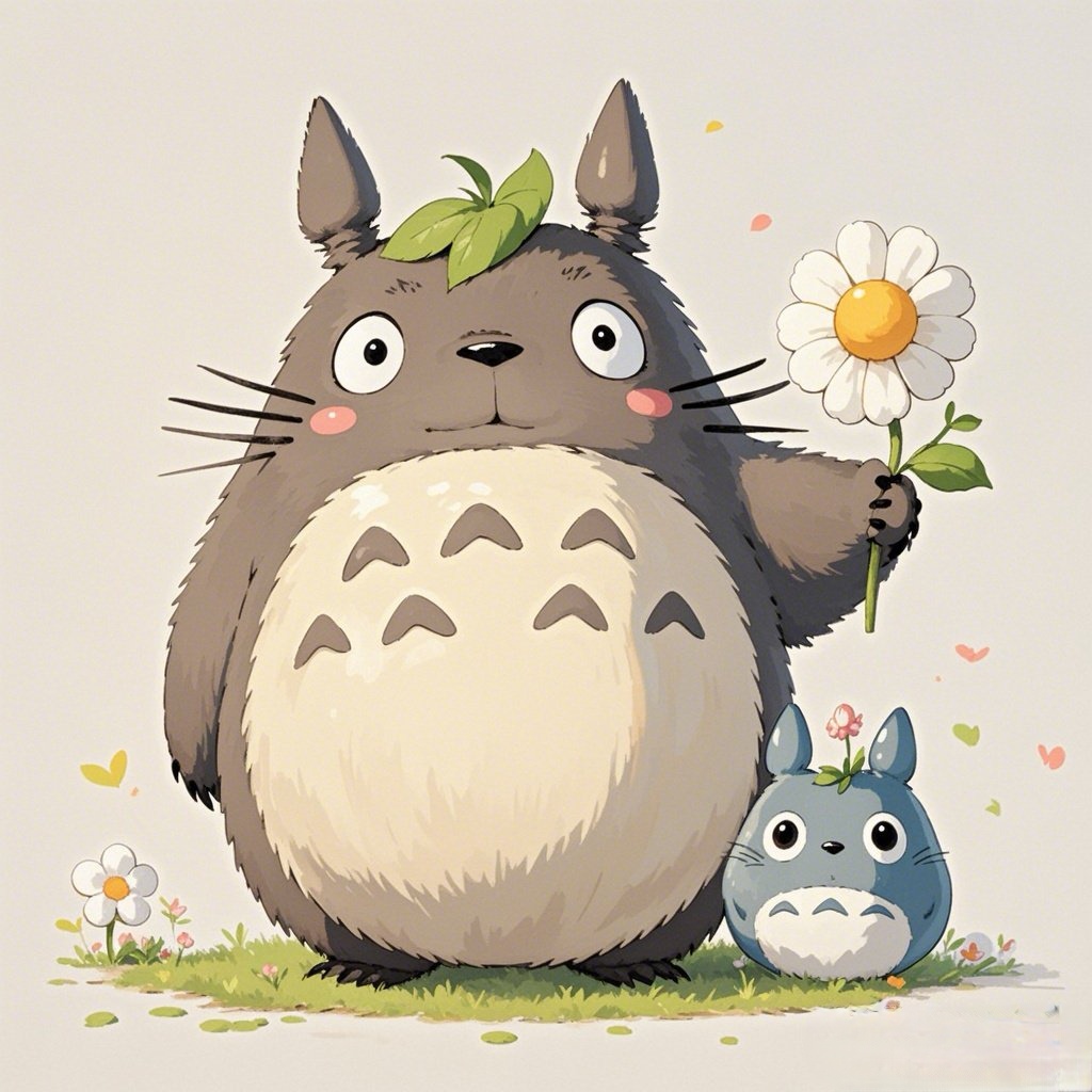 治愈一送你一朵花龙猫#治愈系风景