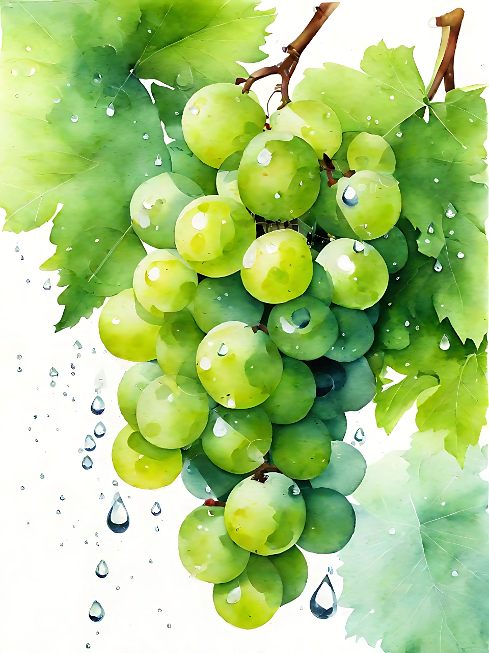 这串青 葡萄看起来好甜呀!