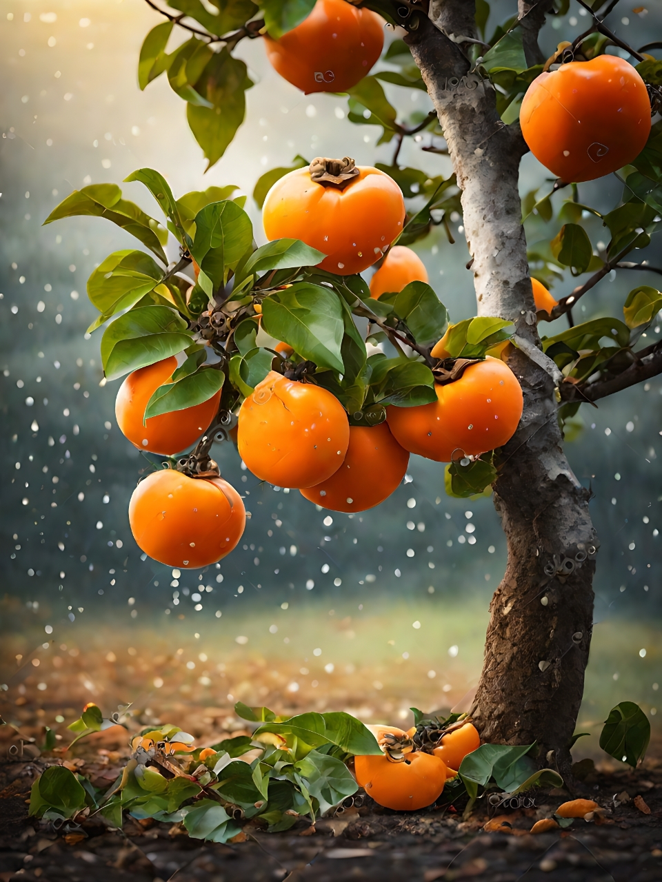 雪中红果,晶莹剔透.