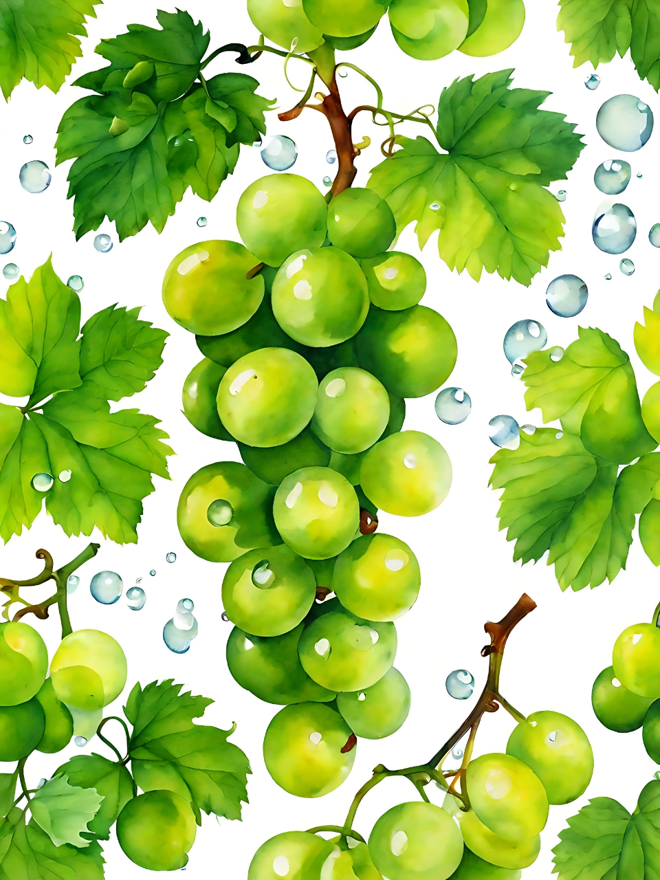 这串青 葡萄看起来好甜呀!