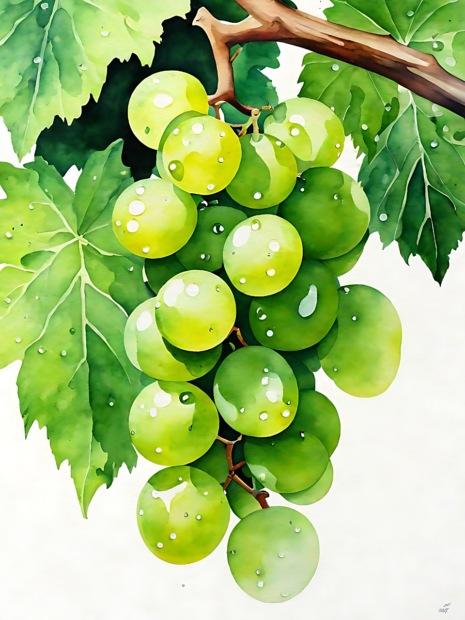 这串青 葡萄看起来好甜呀!