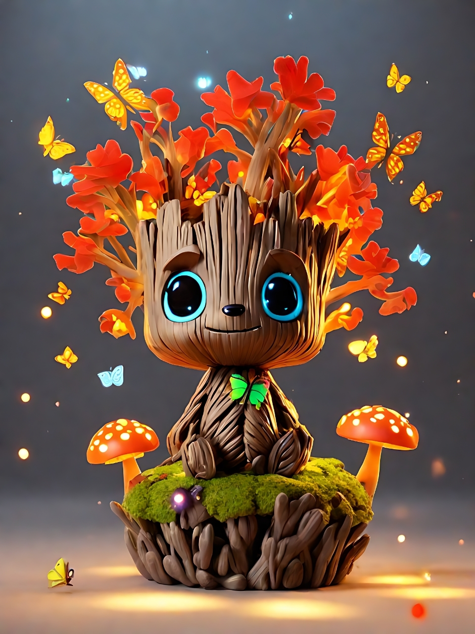 小格鲁特  在那幽深的林间, 有一棵小树,傲然矗立.