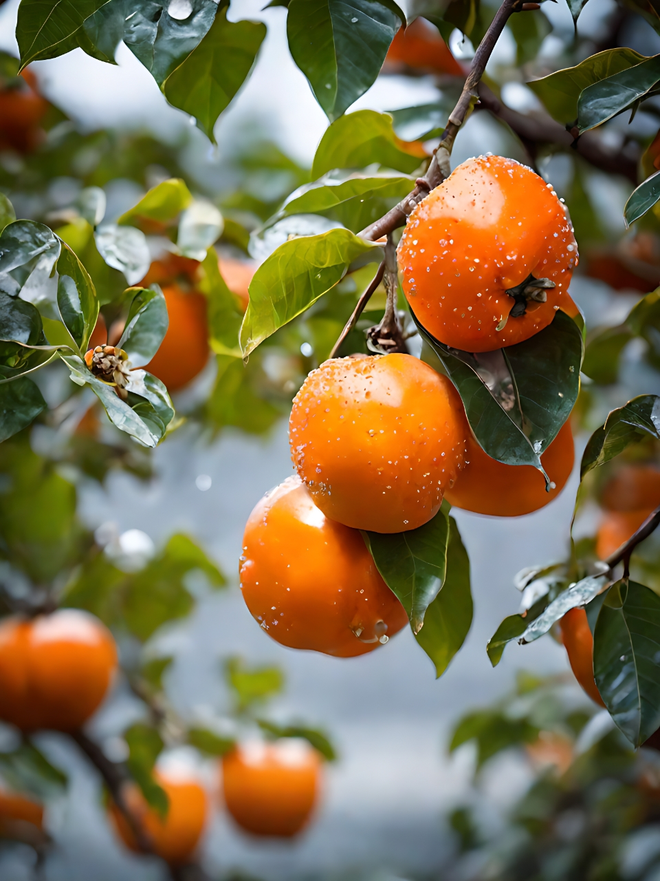 雪中红果,晶莹剔透.