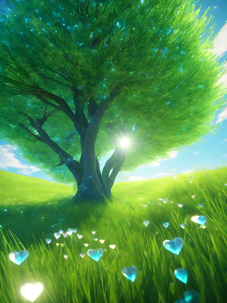 泡泡里的绿色乐园,树与太阳共舞.