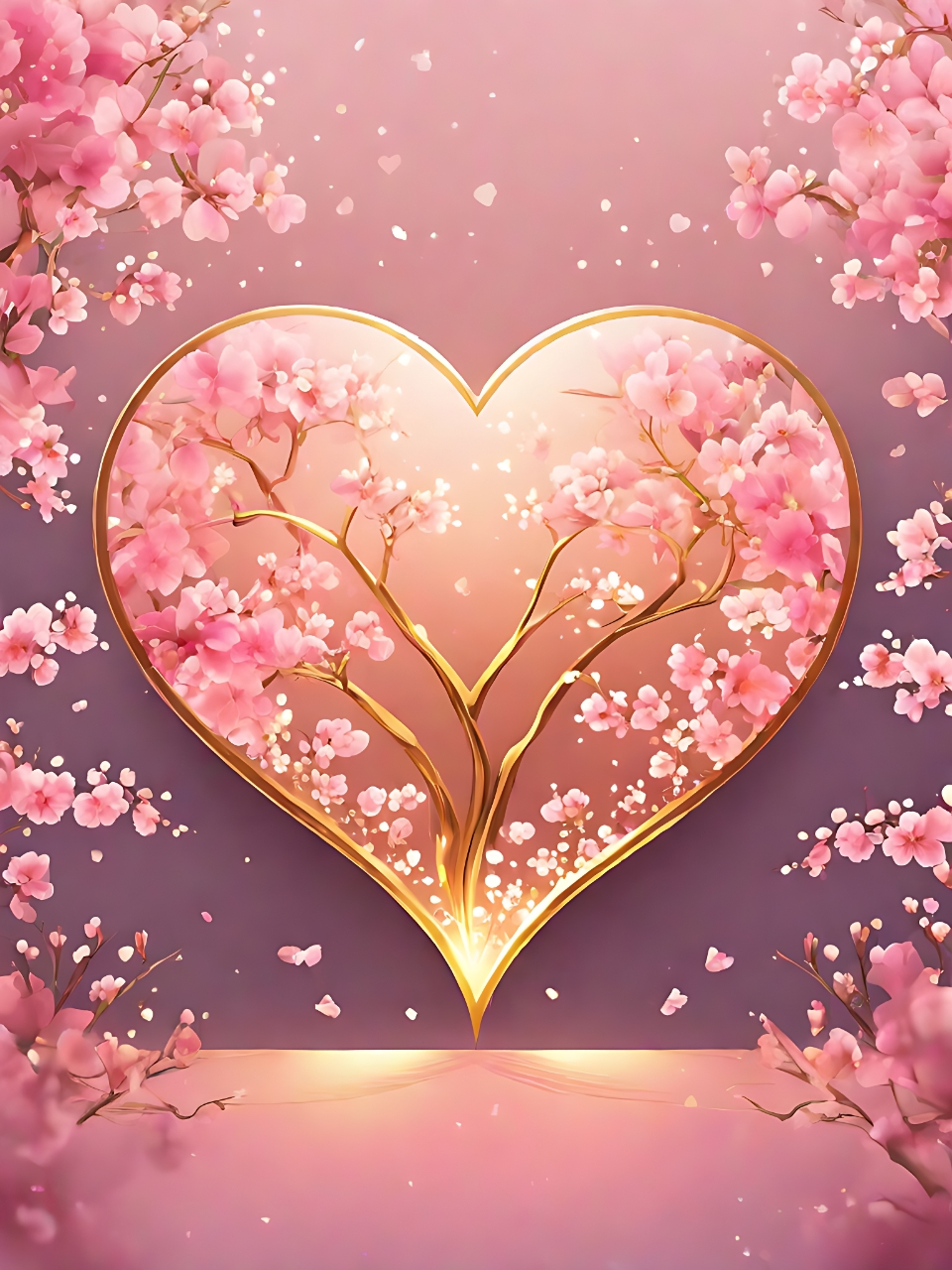 在春天的尾巴,遇见了这棵心形樱花树.