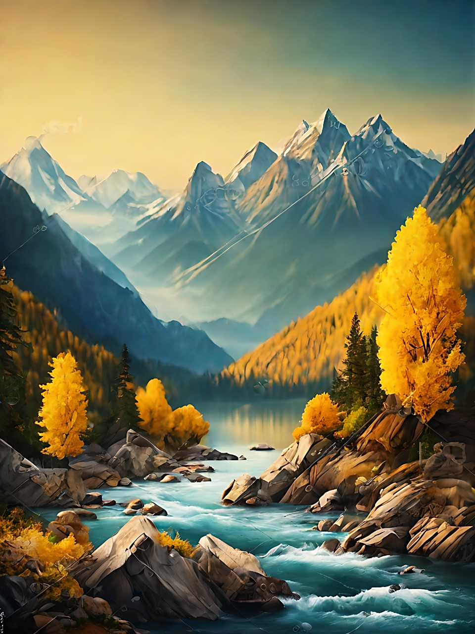 9015 河流清澈,蜿蜒前行,诉说着岁月的悠长.