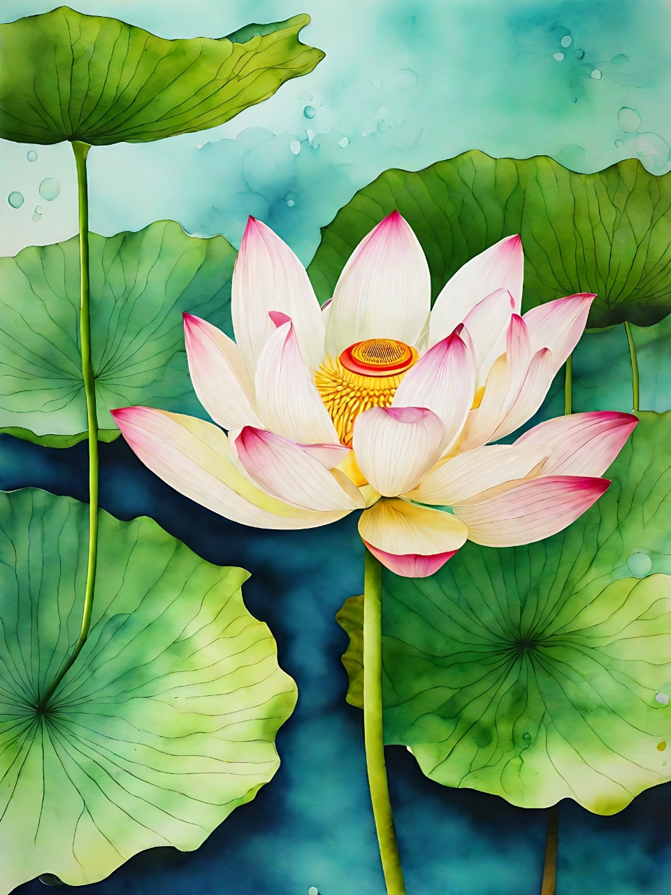 荷叶荷花映碧空,清香袅袅绕芳丛.