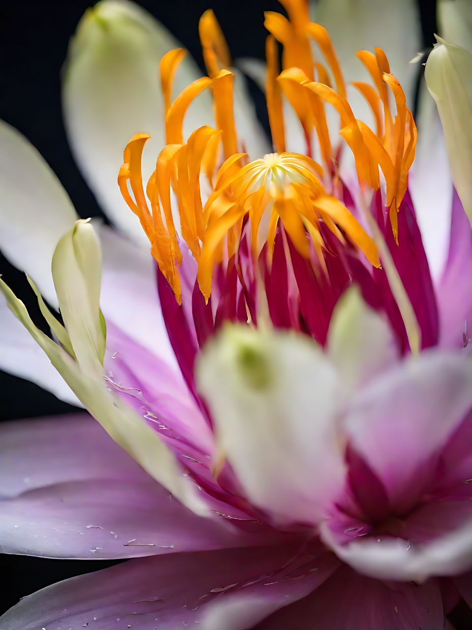 花儿盛开,美丽无比 花瓣柔软绒毛触感 花蕊黄色花粉红 美丽绽放