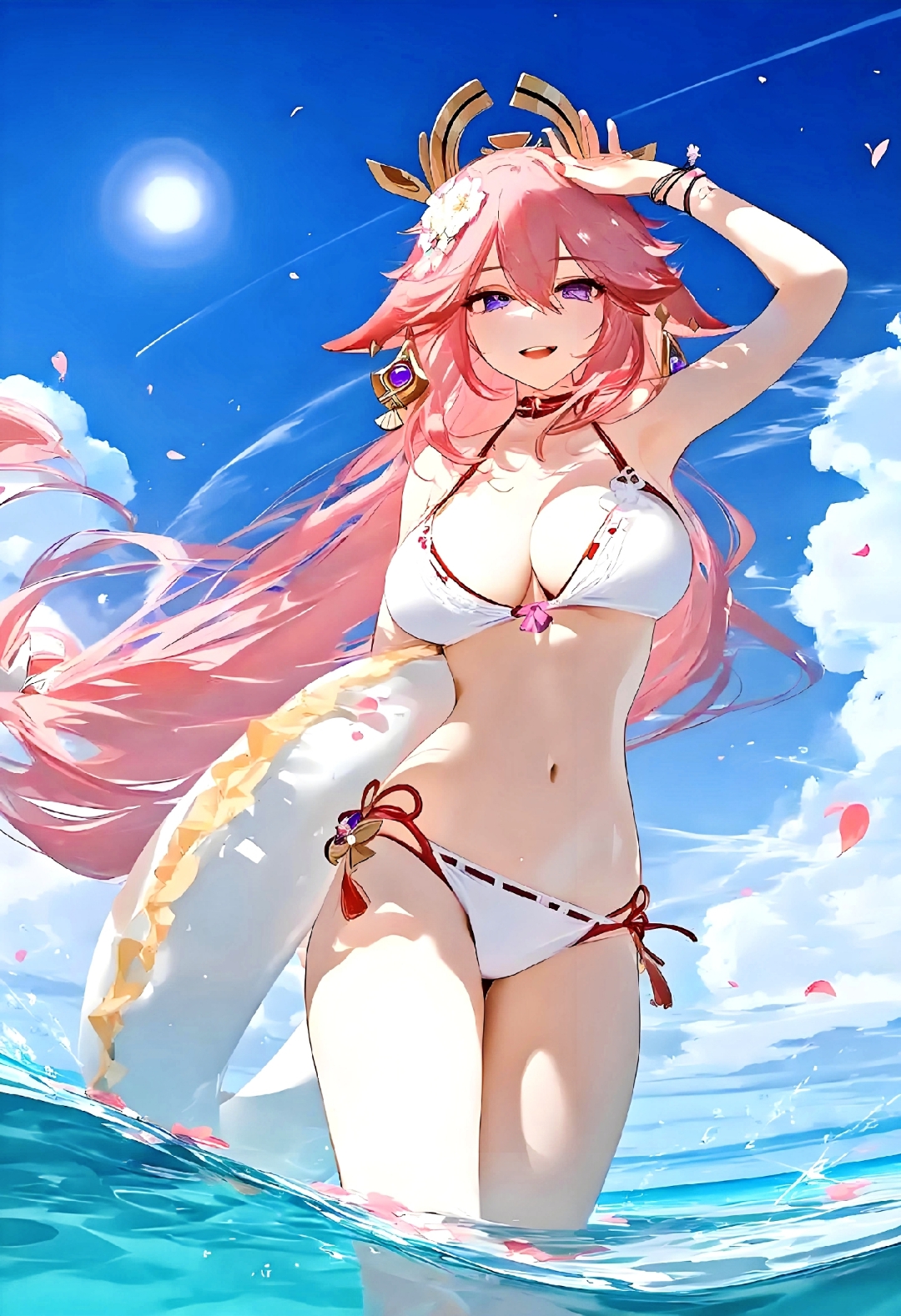 "阳光,海浪与八神重子的泳装,完美诠释了夏日的清凉与幻想!