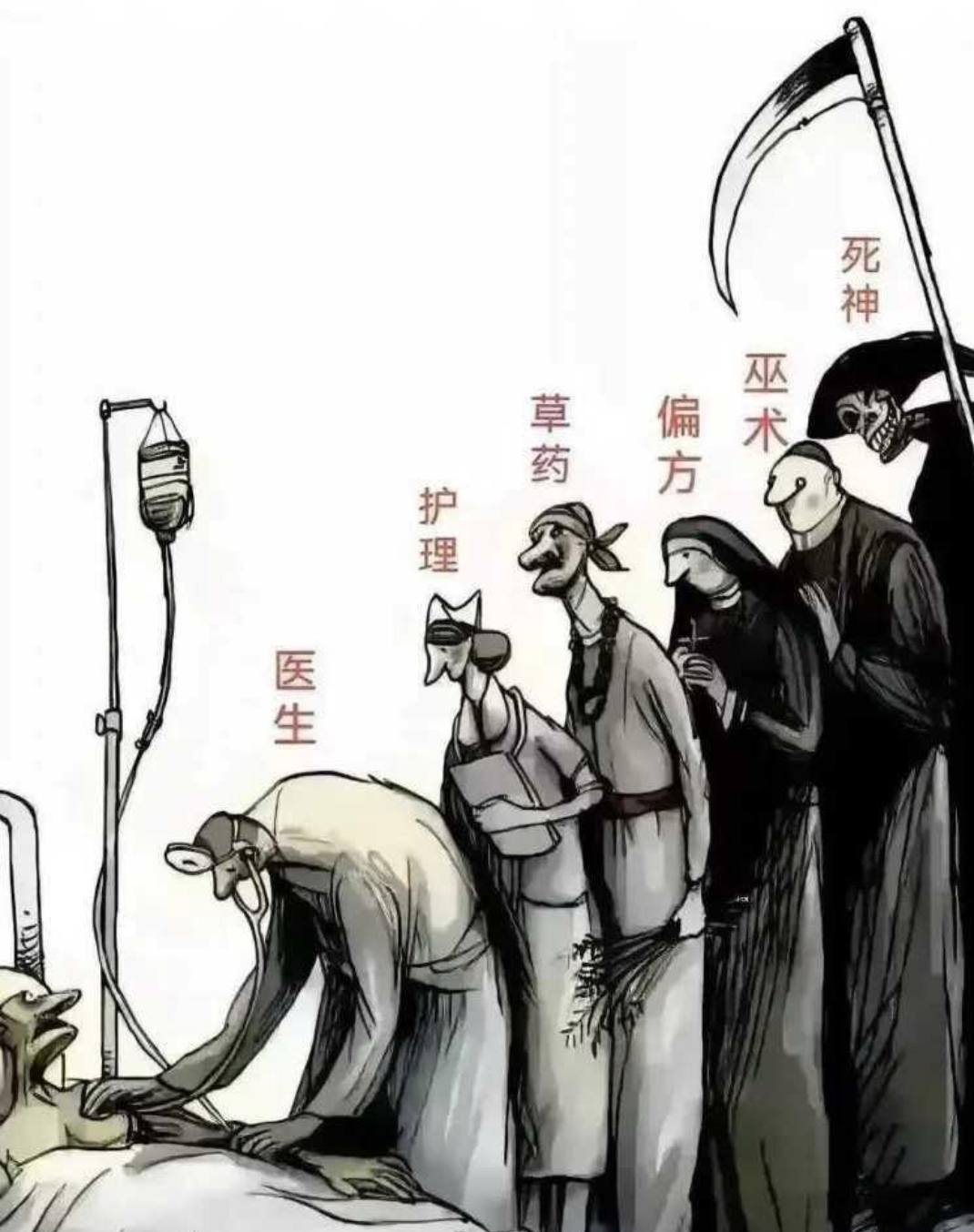 医生和死神的画 对抗图片