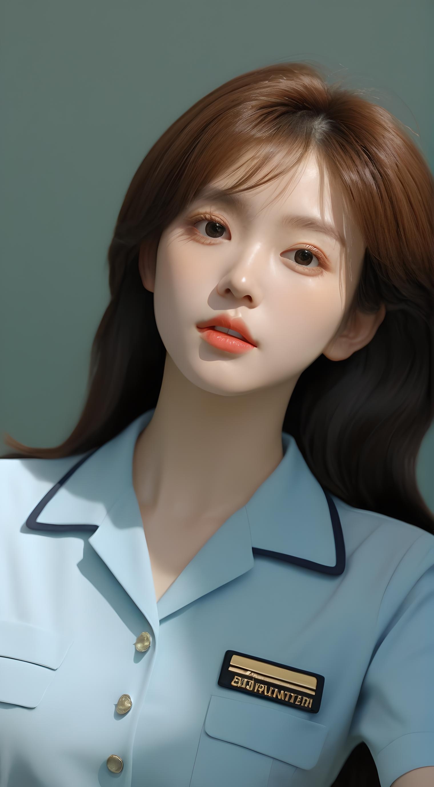 一个身穿白色衬衫的短发女性,她的眼神中透露出坚定与智慧.