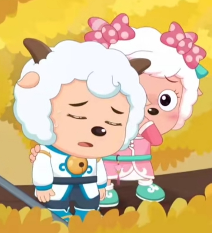 喜羊羊中的喜美甜蜜瞬间 有谁磕到了吗?没磕到但你现在磕到了!