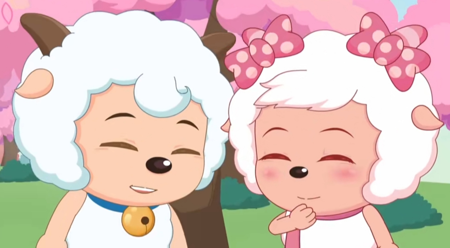 喜羊羊中的喜美甜蜜瞬间 有谁磕到了吗?没磕到但你现在磕到了!