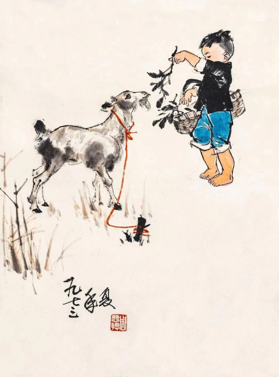周思聪先生笔下的儿童#国画# #绘画# #美术