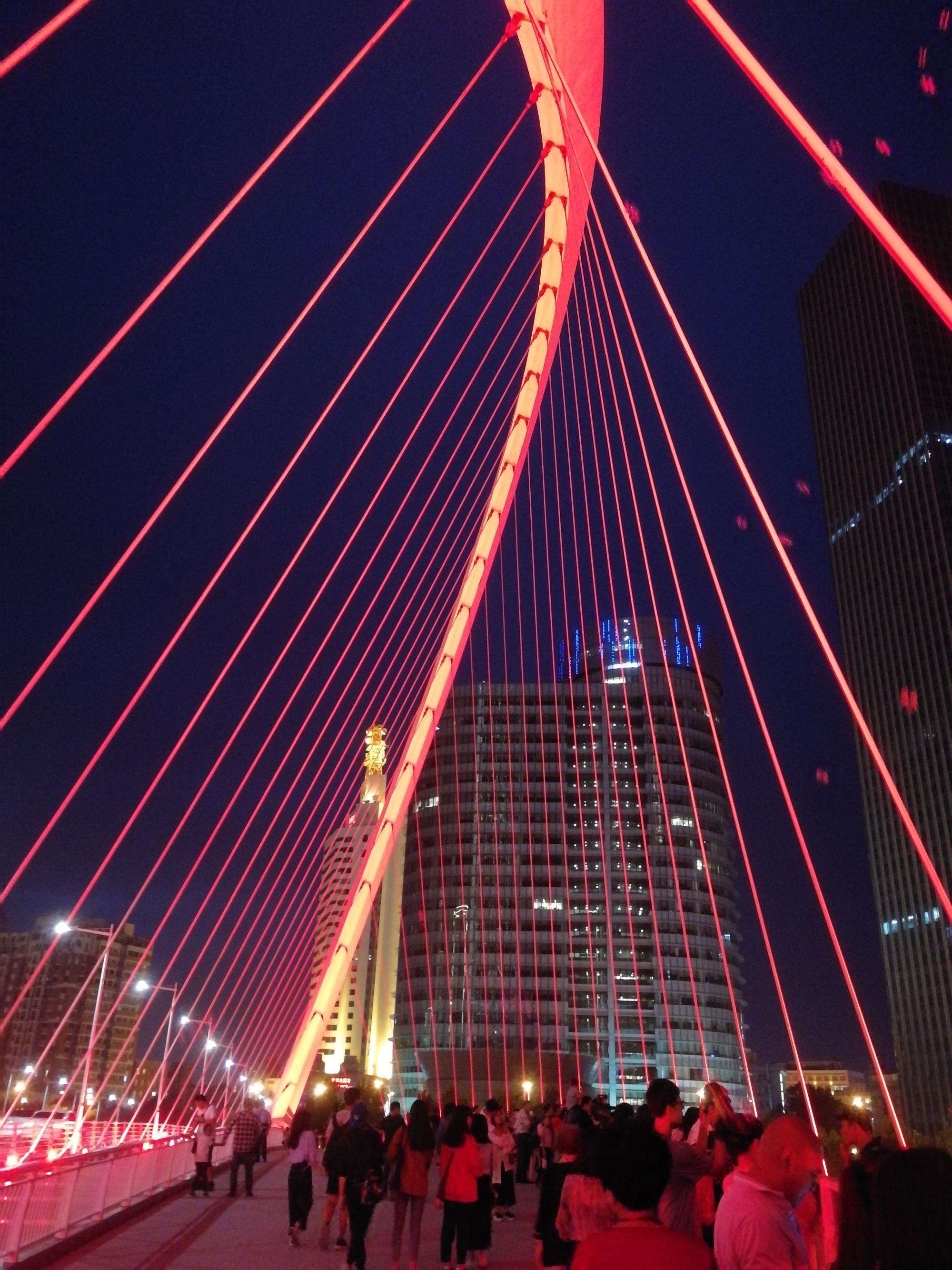 天津海河大桥夜景图片